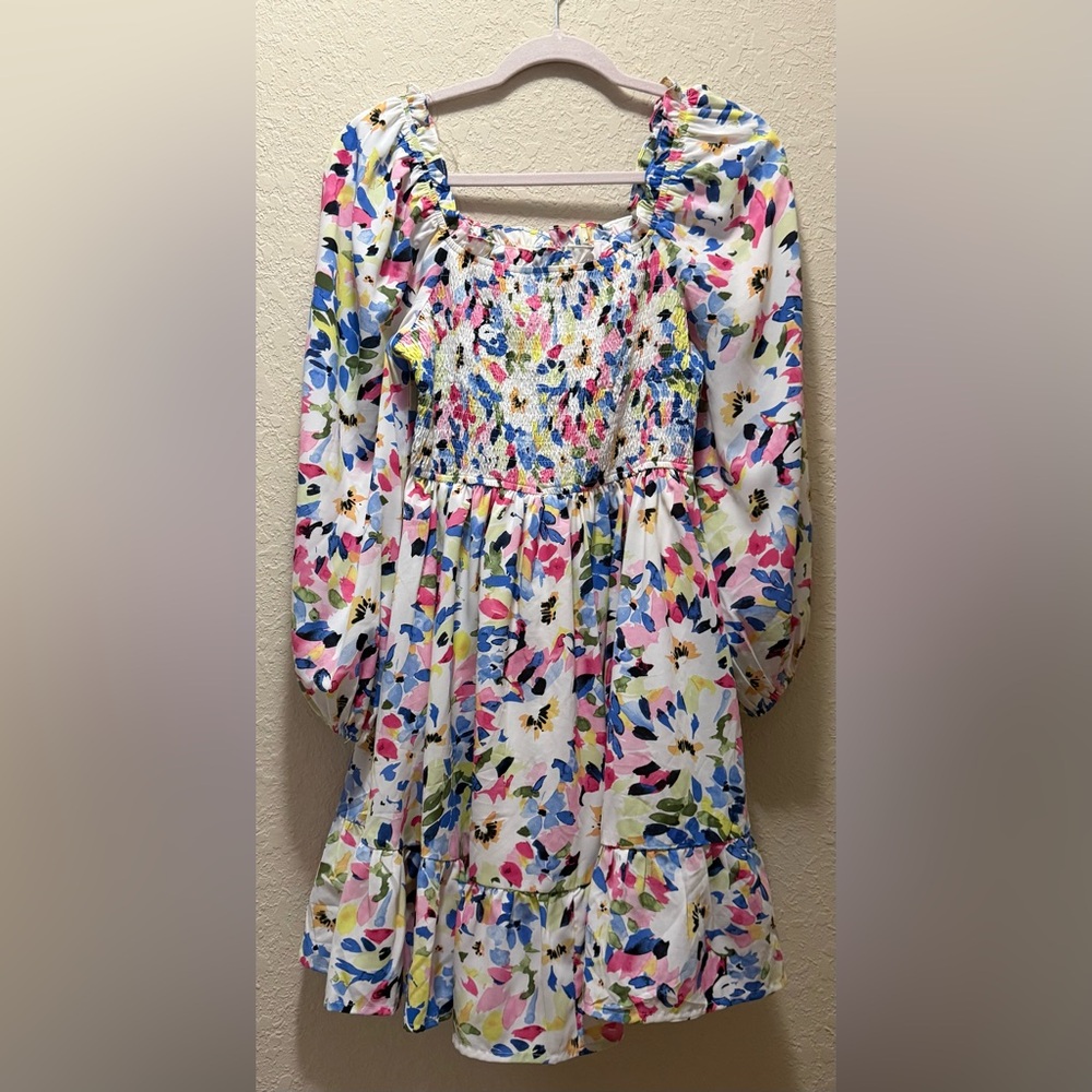 Entro, Multi-Colored Floral Midi Dress, Size S